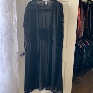 Black bathing suit cover